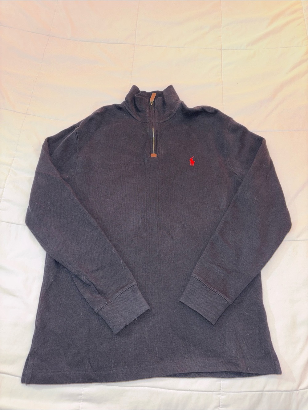 Polo by Ralph Lauren Navy Quarter-Zip Pullover with Red Pony